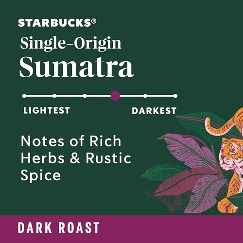 Starbucks Sumatra Ground Coffee 18oz Bag — Dark Roast, Single-Origin, Pack of 6 (Variation of THIS listing)