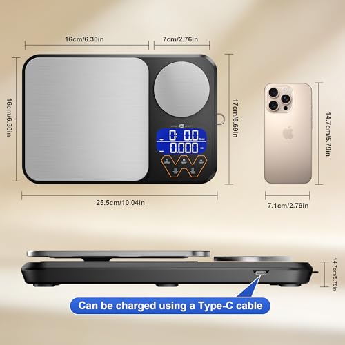 Weigh Gram Black Digital Dual Platform Food Kitchen Scale 5kg/0.01g