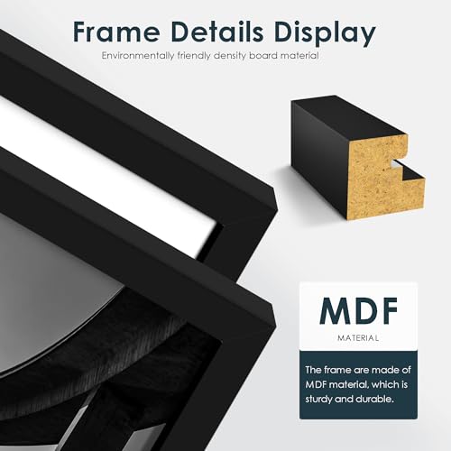 Fisnish 18x24 Black Photo Frame Set 5 Pack - Wall Mountable, Horizontal/Vertical