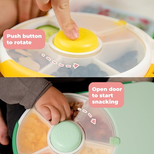 GoBe Kids Lunchbox with Snack Spinner & Mint Green Hand Strap - 2-in-1 Bento Container