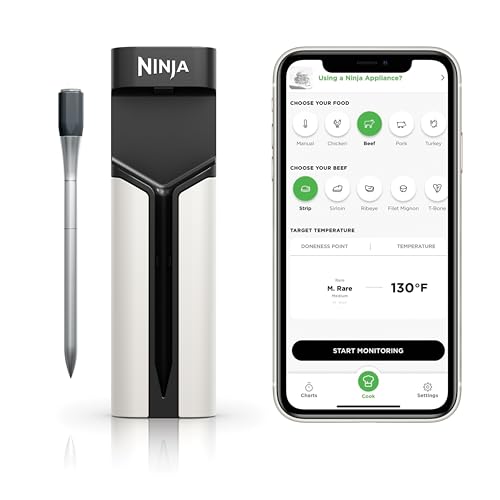 Wireless Cooking Thermometer with Remote Range Up to 165 ft - Waterproof, Sear & Grill Ready