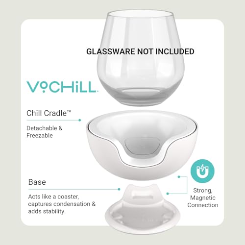 VoChill Quartz Stemless Wine Chiller - Refreezable Drink Cooler, USA-Made