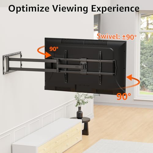 ELIVED Full Motion TV Wall Mount 42-90 Inches, 40.4 Inch Extra Long Arm, VESA 800x400, 150 Lb Capacity - Variation: 40.4" Arm