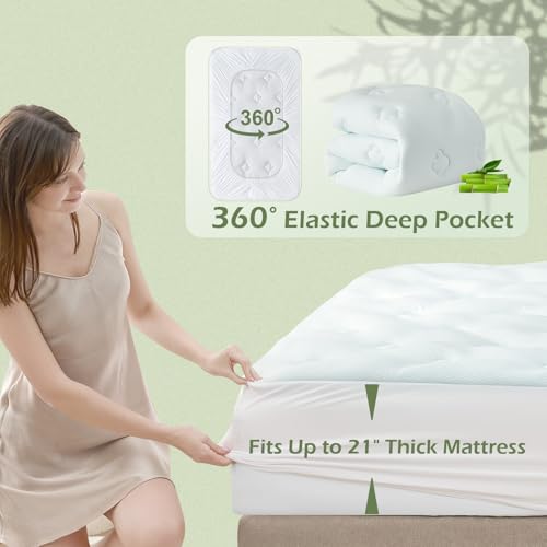 Hansleep White Twin XL Mattress Topper 1.5 Inch Memory Foam College Dorm