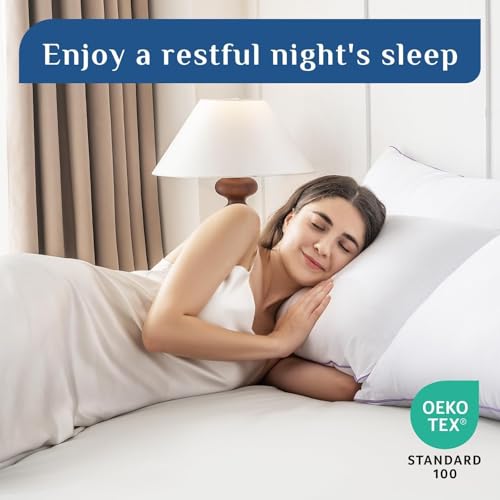 White King Size Pillow Set of 4 - Cooling Supportive Bed Pillows for All Sleep Positions