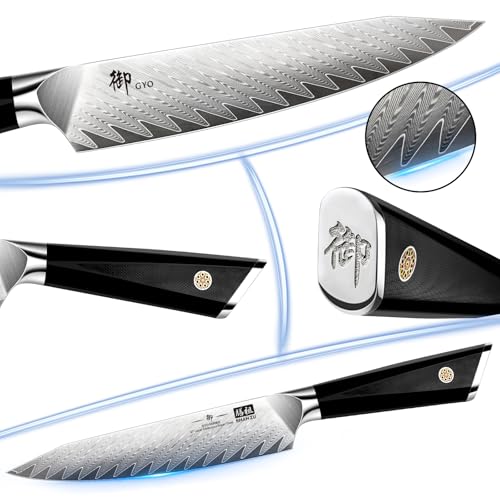 Damascus Chef Knife 6 Inch - 67-Layer Japanese Steel, Sharp & Durable