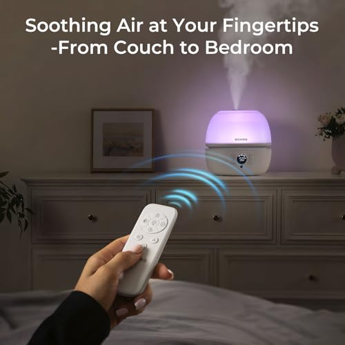 Boxing 3L Humidifier with Night Light, Humidistat, Remote, Auto Mode