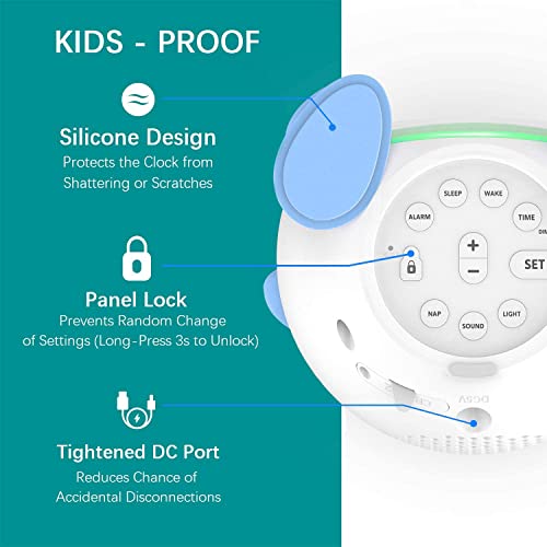 Windflyer Kids OK to Wake Clock with Night Light & Sound - Blue