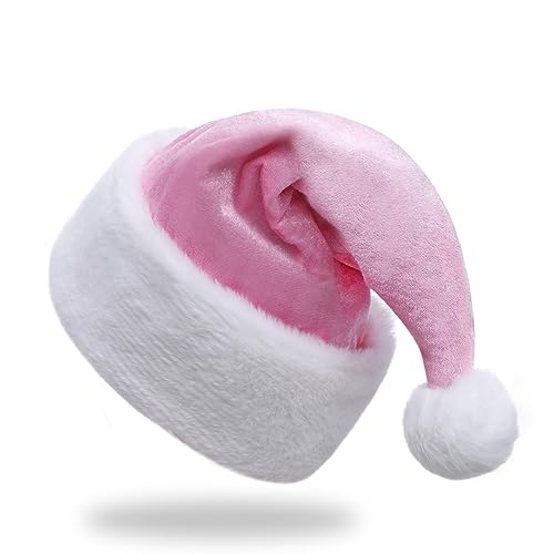 Santa Hat,Adults Unisex Velvet Christmas Hat,New Year Festive Party