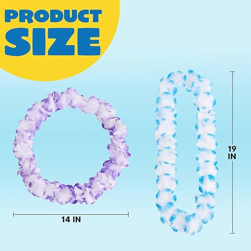 120 Counts Hawaiian Leis Bulk - Colorful Tropical Flower Party Favors for Kids & Adults