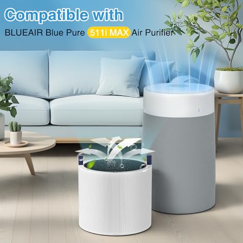 iSingo White Replacement Filter for BLUEAIR 511i Max Air Purifier – HEPA and Carbon Filter