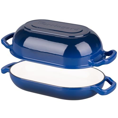 VORRINGARD 5 QT Blue Enameled Cast Iron Dutch Oven for Bread & Cooking
