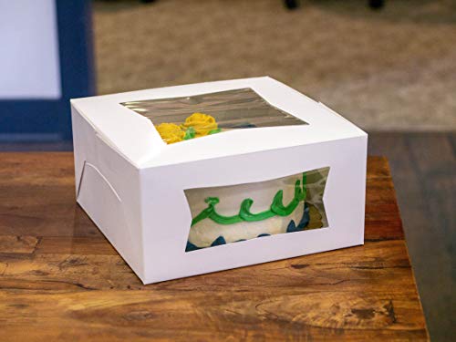 White Bakery Boxes with Tuck-in Lid, 10x14x4 Inches, 100 Pack