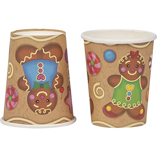 Gingerbread Party Plates, Napkins & Cups Set - 144pc Disposables for 24 Guests