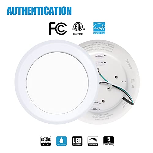 6-Inch Dimmable LED Recessed Ceiling Lights 16.5W 1000Lm Daylight Surface Mount Pack