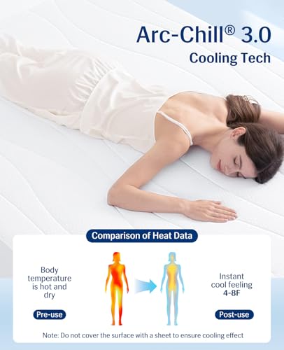 Elegear Cooling Mattress Pad Queen with Arc-Chill 3.0, White - Hot Sleeper Relief