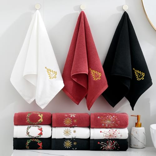 Sense Gnosis Black Hand Towel Set of 2 - 100% Cotton 13 x 29