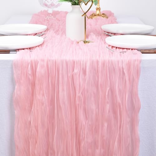 Pink Cheesecloth Table Runner 10ft Fall Thanksgiving Wedding Home Decor