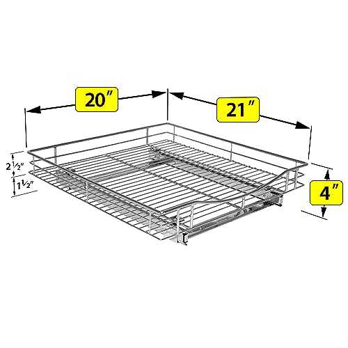 Pull Out Cabinet Organizer 20 Inch Chrome Kitchen Drawer Slide - LYNK PROFESSIONAL