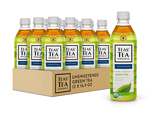 Organic Unsweetened Green Tea - Zero Calories, 16.9oz Pack of 12