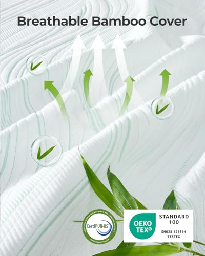 Queen Mattress Topper 3 Inch Medium Firm with Bamboo Washable Cover - PERLECARE