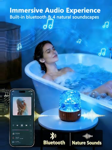 Waterproof Shower Lamp with Bluetooth Speaker & Ocean Wave Projector - 16 Colors & Remote Control