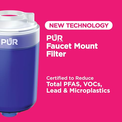 Faucet Mount Water Filter 4-Pack - 3-in-1 Mineral & Lead Reduction, Blue