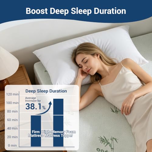 SheRest Twin Size 3-Inch Cooling Memory Foam Mattress Topper - Breathable Support