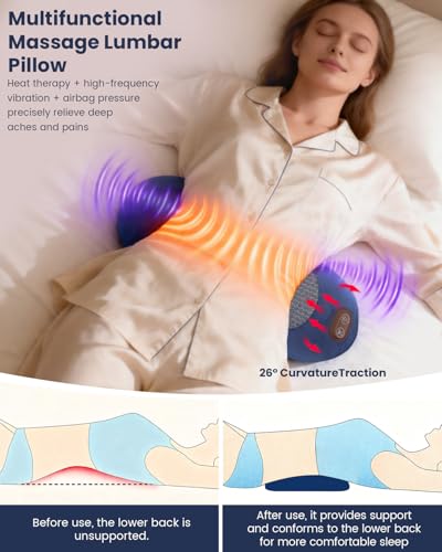 Vastaint 3-in-1 Wireless Back Massager with Heat, Air Compression & Vibration - Blue-Gray