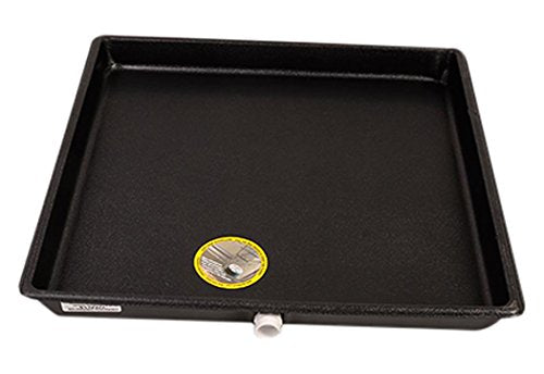DiversiTech 6-2424L 24x24 Plastic HVAC Drain Pan with Rolled Edges, Drain Fitting - Drain Pan