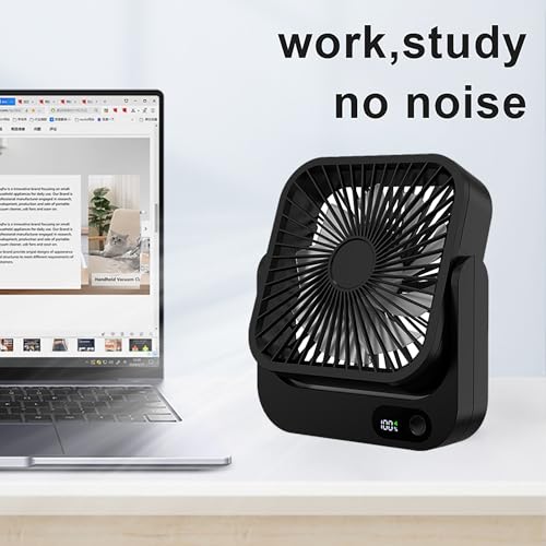Black 2-Pack Cruise-Approved Magnetic Portable Fan with 5000mAh Battery & 5 Speeds