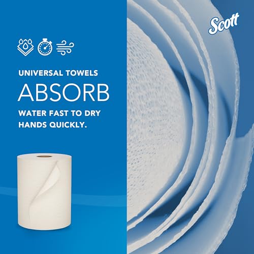 Scott Professional Hard Roll Paper Towels - 800 Feet x 6 Rolls, Recycled, Absorbent