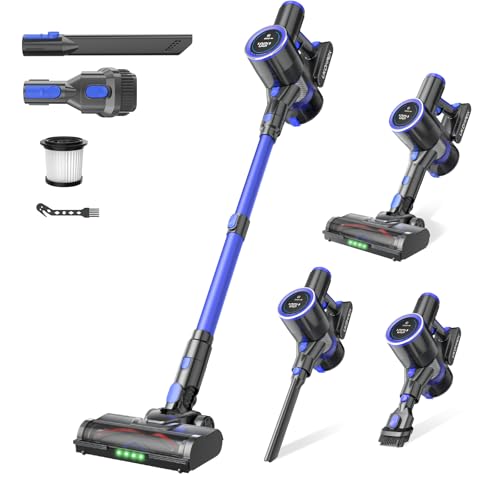 UKDMROX Cordless Vacuum Cleaner 550W 50KPa, Up to 45 Min, Self-Standing Stick