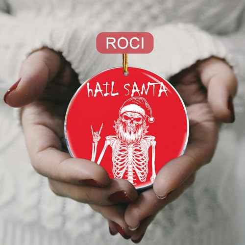 Hail Santa Rock Heavy Metal - Christmas Ornaments - Christmas Decorations - 3.6 in Acrylic Two Sided Printing