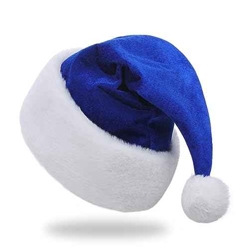 Santa Hat,Adults Unisex Velvet Christmas Hat,New Year Festive Party Christmas Supplies