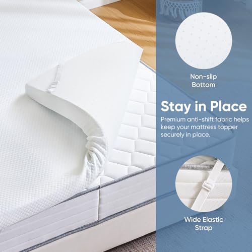 White Queen 4-Inch Cooling Gel Memory Foam Mattress Topper