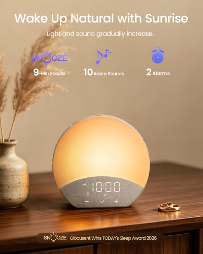 Sunrise Alarm Clock with Sound Machine - White | Dual Wake-Up Light & Sleep Sounds