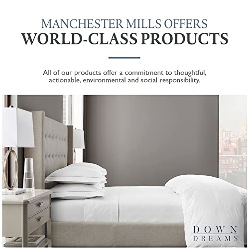 Queen Medium Support Down Dreams Classic Pillow 2-Pack - Luxurious Cotton Shell