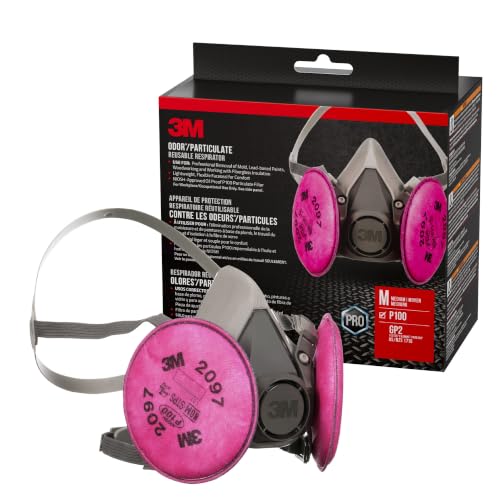 3M P100 Respirator Mask for Mold Lead Paint Removal - Medium, Pack of 1