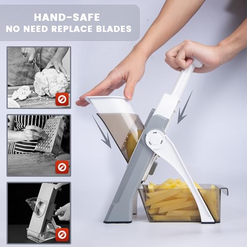 SupMaKin Safe Mandoline Slicer for Kitchen,Adjustable Potato 1-8 mm