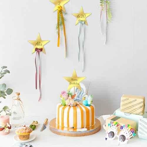 60 Pcs 6 Inch Gold Star Cutouts, Double Printed Paper Stars Stickers for Classroom, Party, Bulletin Board, and Christmas Decoration Supplies, Birthday