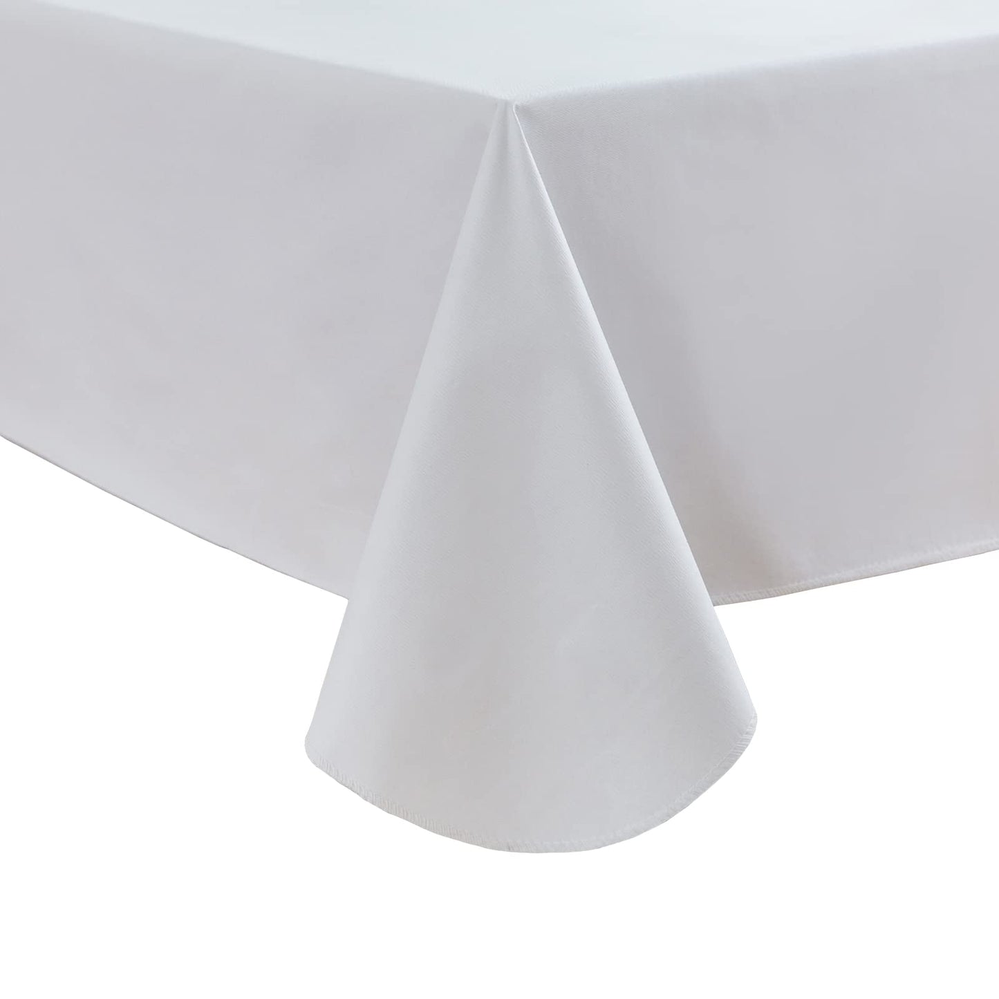 Pioggia Vinyl Tablecloth with Flannel Backing Rectangle Waterproof Oil-Proof Plastic Table Cloth Wipeable PVC Table Cover for Indoor and Outdoor (White, 60 x 84 Inch)