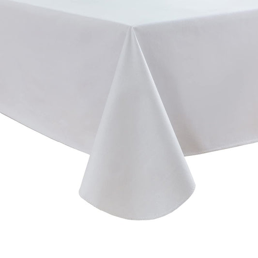 Pioggia Vinyl Tablecloth with Flannel Backing Rectangle Waterproof Oil-Proof Plastic Table Cloth Wipeable PVC Table Cover for Indoor and Outdoor (White, 60 x 84 Inch)