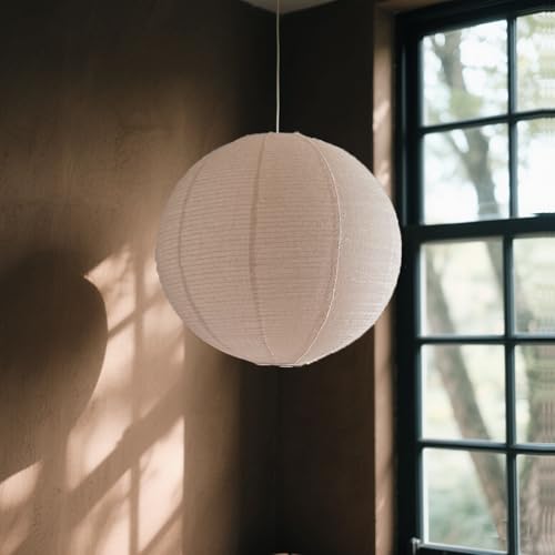 20-Inch Linen Pendant Light Shade Can Replace Paper Lantern for Indoor & Covered Outdoor Use