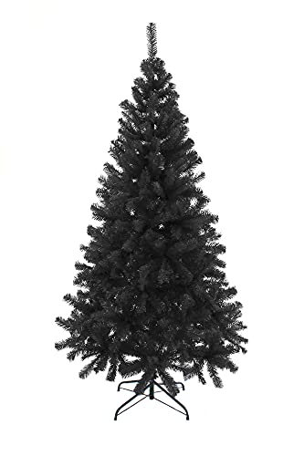 6ft Black Canadian Pine Christmas Tree with 817 Tips & Metal Stand | Holiday Decor
