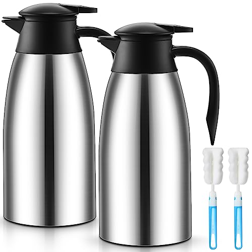 Insulated 68 oz Stainless Steel Coffee Carafe Set - Silver, 2 Pieces