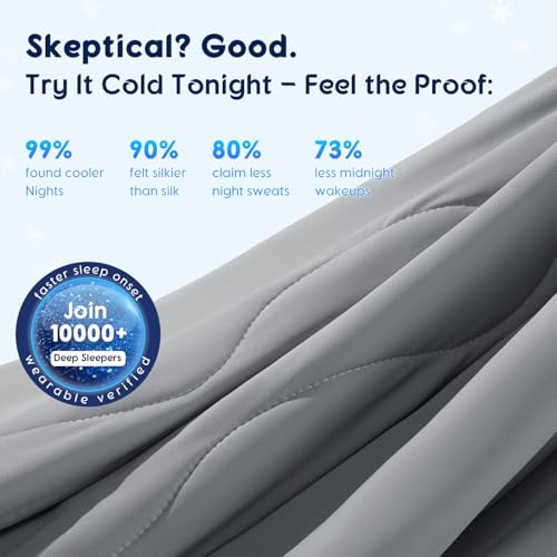 Cooling Blanket for Hot Sleepers King Frosty Light Grey 106x90 - Breathable Summer Bedding