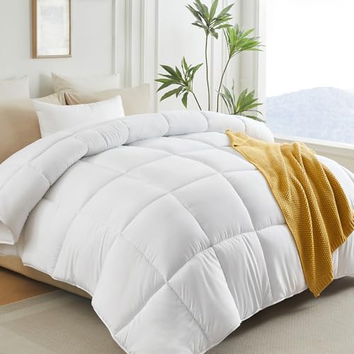 White Super King Down Alternative Comforter 120x120IN All Season Bedding