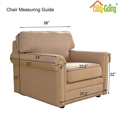 Easy-Going Small Christmas Red Stretch Chair Slipcover with Arm - Washable