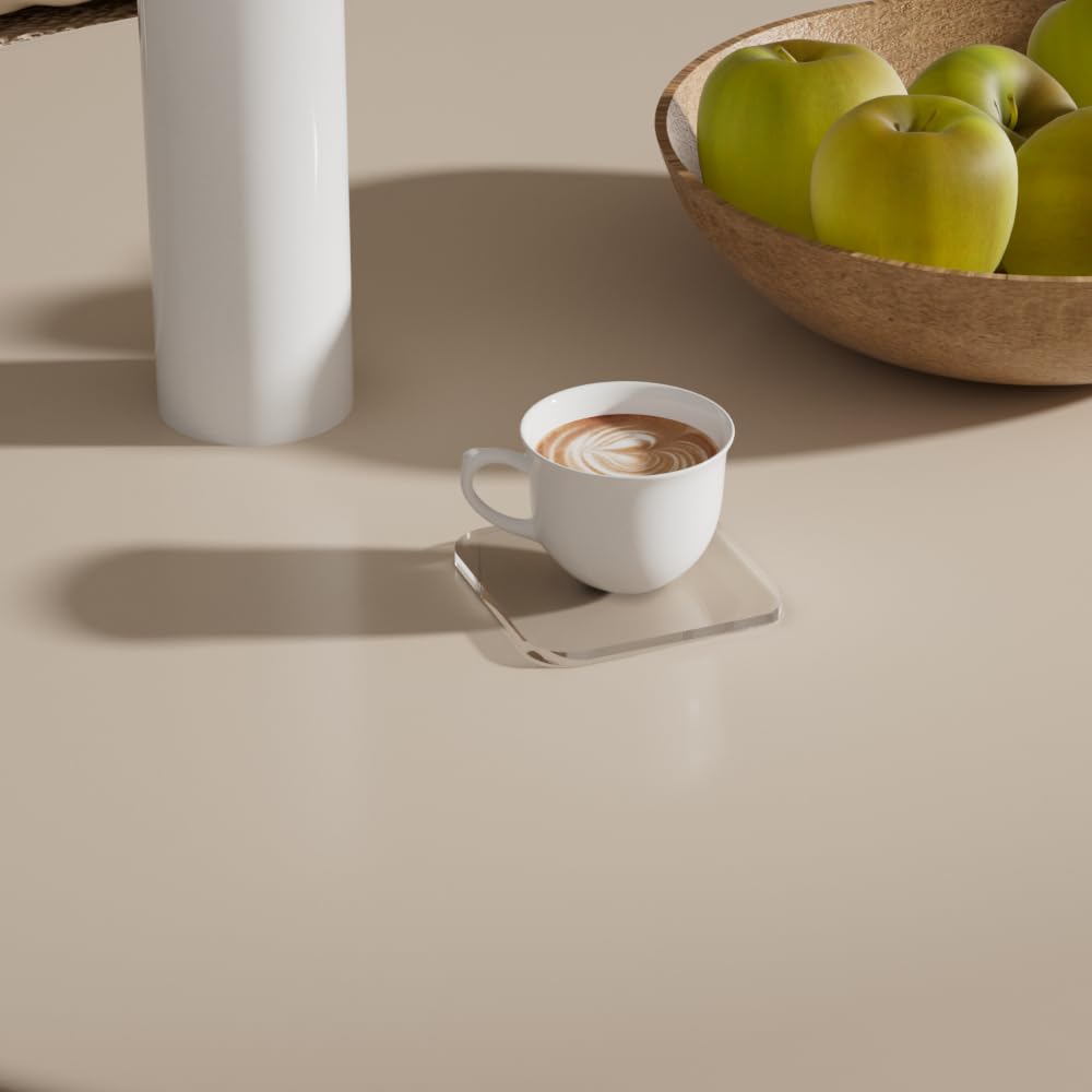 Sweet Elegance Acrylic Coaster, Rectangular Bar Drink Coaster, Clear Square Shaped Coffee Cup Coaster, for Tabletop Protection and Accessories Display Durable Decorations for Home Festival (Clear)